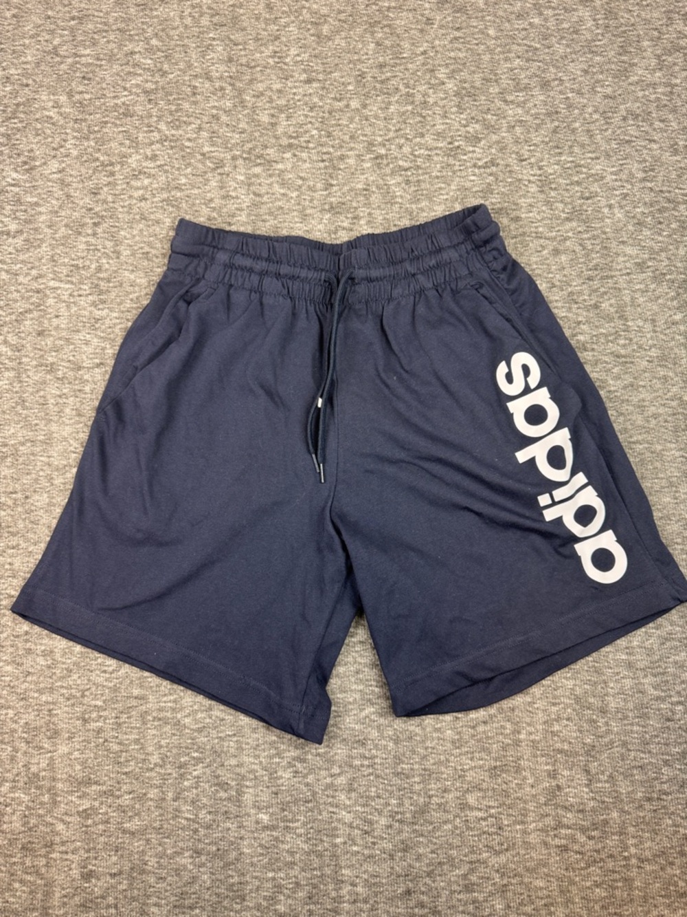 adidas Navy Athletic Shorts with Side Logo